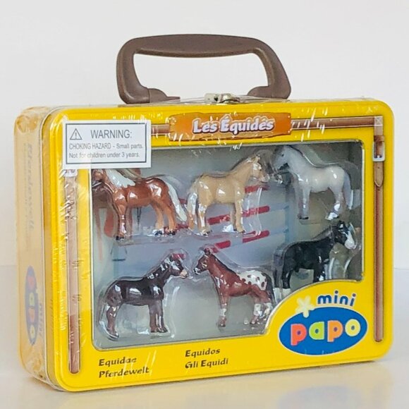 Papo Mini Horses Hand painted figurines in Tin Case New Sealed Age 3+ - Picture 5 of 8